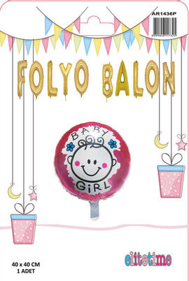 Folyo Balon Bebekli Pembe Pk:1 Kl:200